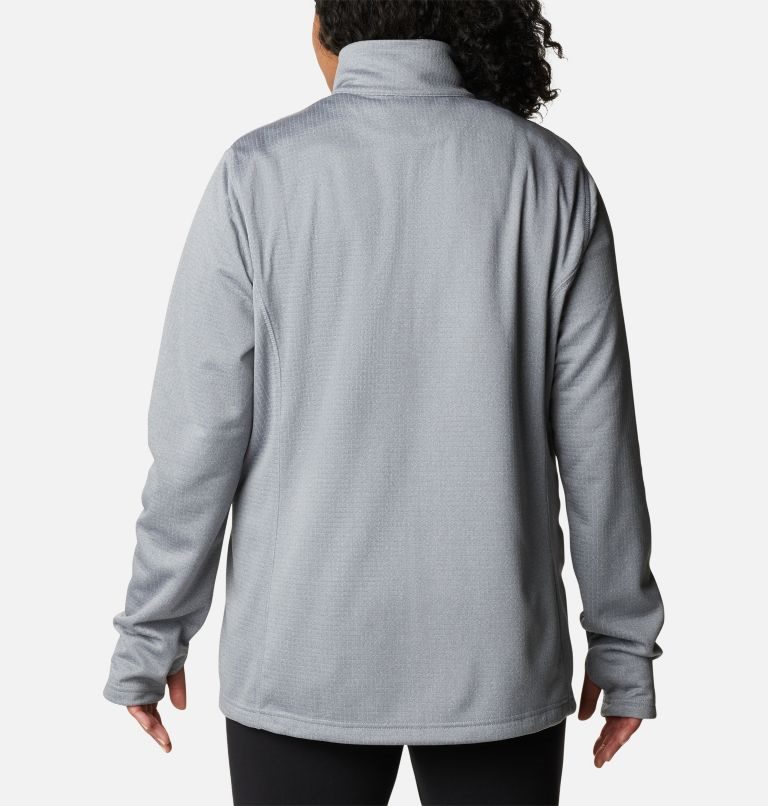 Women's Columbia Park View Grid Full Zip Fleece Sweatshirts Grey | Plus Size CA-T183A